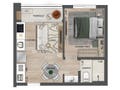 Planta 01 - 1 dorm 35m²