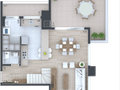 Planta 10- 2 dorm 93,26m²cobertura duplex parte superior