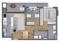 Planta 05 - 2 dorm 68m²