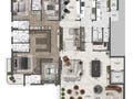 Planta 01 - 4 dorm 290m²