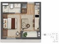 Planta 03 - 1 dorm 24,55m² - studio - opção