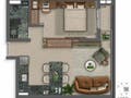 Planta 13 - 1 dorm 41,60m² - opção