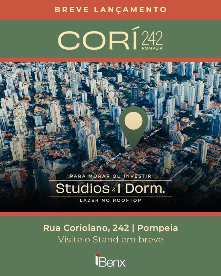 Viva Benx Coriolano - Breve Lançamento - Flat/Loft/Estúdio em Vila Romana, São Paulo - à venda - PERENNIAL ASSESSORIA E SERVIÇOS LTDA EPP