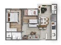 Planta 01 - 2 dorm 40,27m²