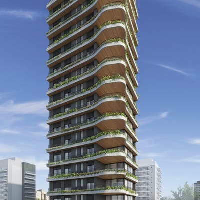 Arquitetura contemporânea com curvas
