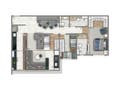 Planta 03 - 3 dorm 100m²