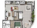 Planta 06 - 2 dorm 63,03m² - garden