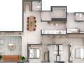 Planta 02 - 2 dorm 121m²