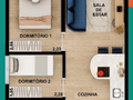 Planta 03 - 2 dorm 36,74m²