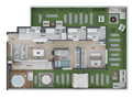 Planta 08 - 2 dorm 157,42m² - garden