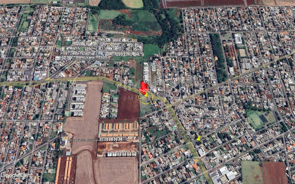TERRENO DE ESQUINA A VENDA NA RUA GUARUJÁ NA REGIÃO DA VILA A EM FOZ DO IGUAÇU - PR