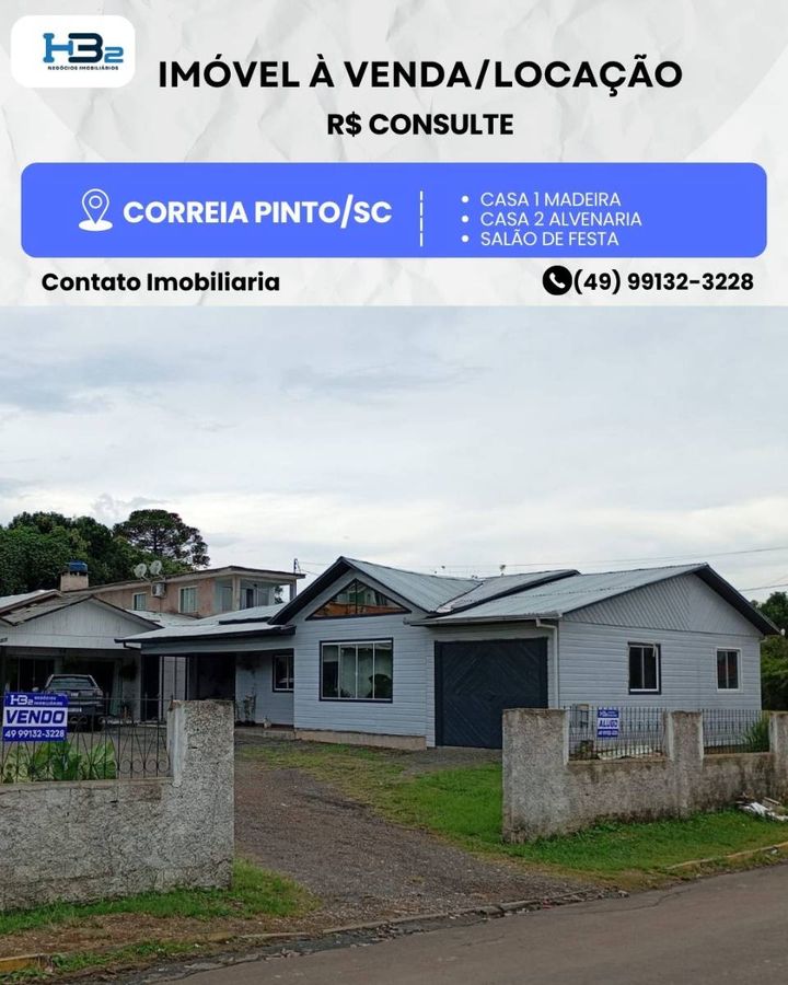IMOVEL Á VENDA - Residencial e Comercial em Centro, Correia Pinto - à venda e para locação - HB2 NEGOCIOS IMOBILIARIOS LTDA