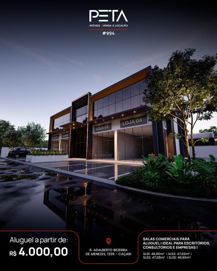 Salas Comerciais, Caçari - Boa Vista - Salas Comerciais em Caçari, Boa Vista - para locação - PETA SERVICOS IMOBILIARIOS LTDA