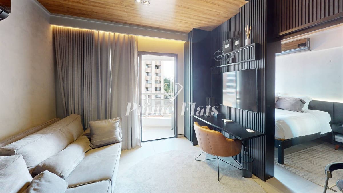 Flat disponível para locação no Tsue The Palace Flat em Moema, com 38m², 1 dormitório e 1 vaga - Flat em Moema, São Paulo - para locação - Prime Flats Negócios Imobiliários