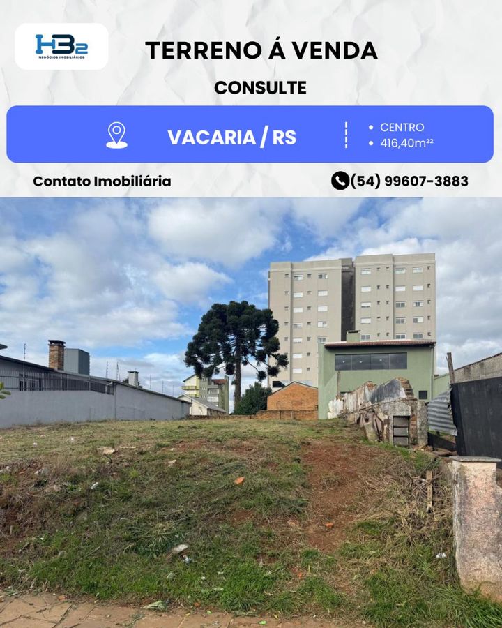 TERRENO À VENDA - Lote/Terreno em Centro, Vacaria - à venda - HB2 NEGOCIOS IMOBILIARIOS LTDA
