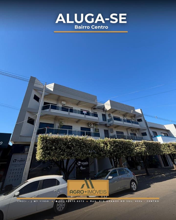 #662 ALUGA-SE APARTAMENTO BAIRRO CENTRO - LUCS DO RIO VERDE - Apartamento em Centro, Lucas do Rio Verde - para locação - AGRO+IMÓVEIS NEGÓCIOS IMOBILIÁRIOS LTDA