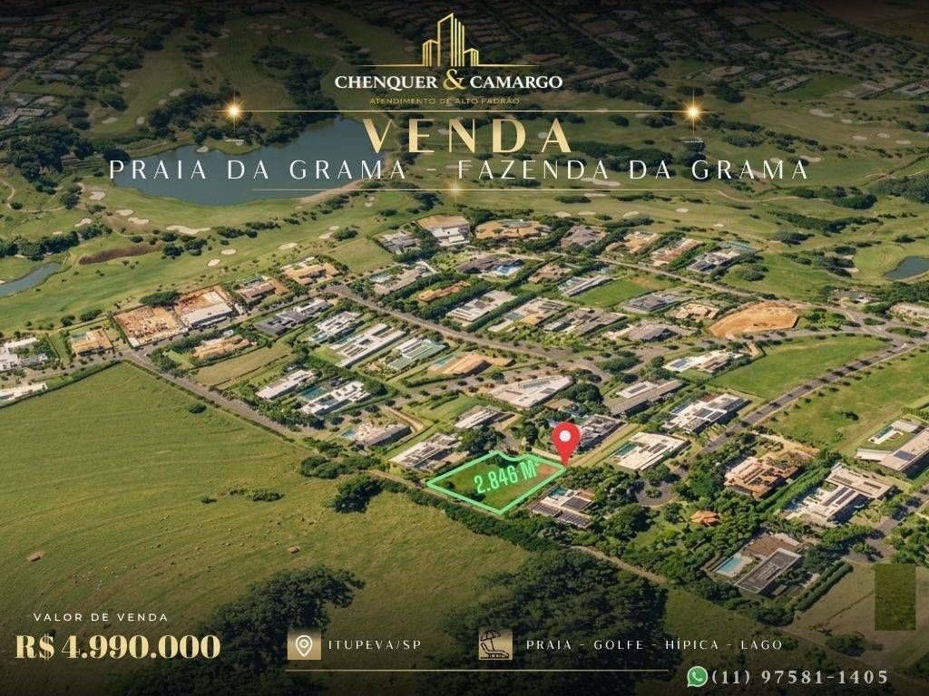 Terreno à venda Fazenda da Grama Itupeva, 2.846m², aclive, final de rua e vista para o golfe - Lote/Terreno em Fazenda da Grama - Praia da Grama, Itupeva - à venda - Chenquer & Camargo Imóveis
