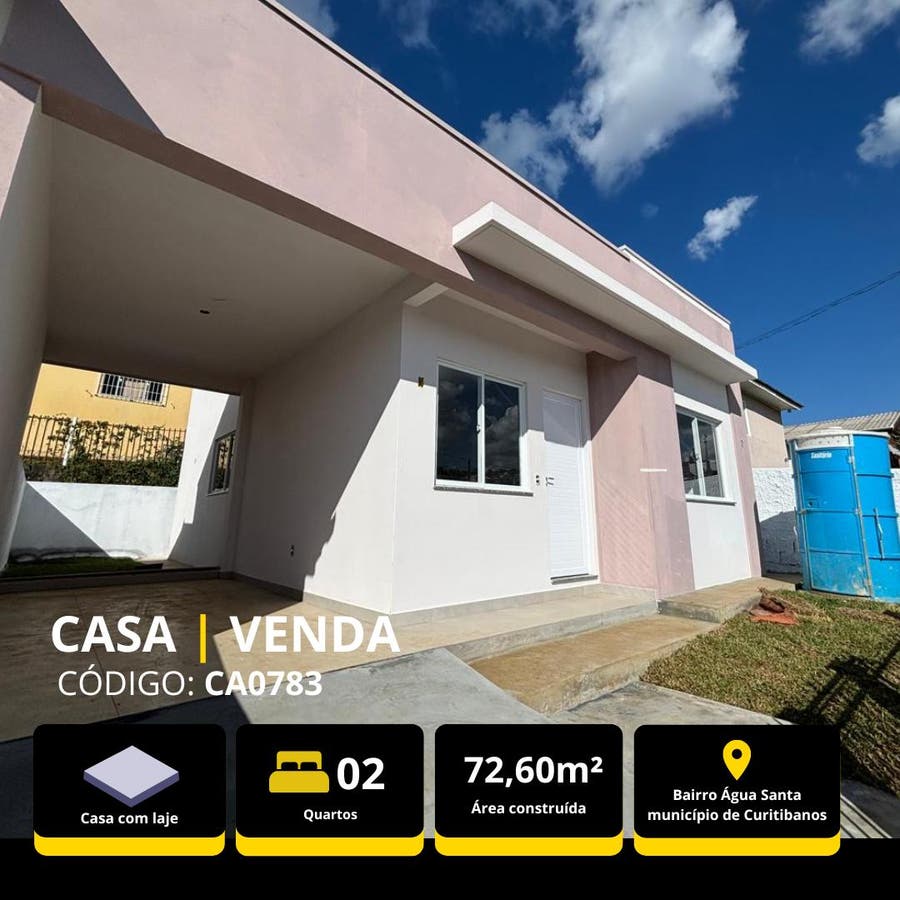 VENDE-SE CASA NOVA LAJE NO BAIRRO AGUA SANTA - Casa em AGUA SANTA, Curitibanos - à venda - Bruna Nogueira Imóveis