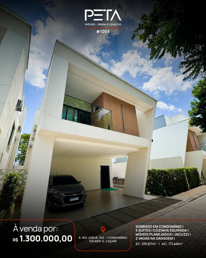 Casa com 3 suítes à Venda, Caçari - Boa Vista - Casa em Caçari, Boa Vista - à venda - PETA SERVICOS IMOBILIARIOS LTDA