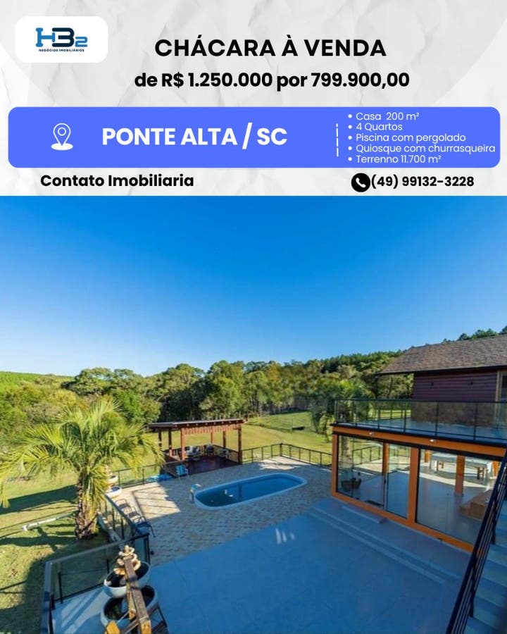 CHÁCARA À VENDA - Chácara em Ponte Alta - à venda - HB2 NEGOCIOS IMOBILIARIOS LTDA