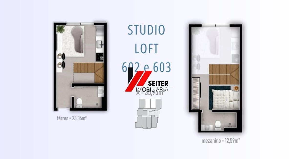 Loft com 35,95M2 e Acabamento Premium - Apartamento em Trindade, Florianópolis - à venda - Seiter Imobiliária