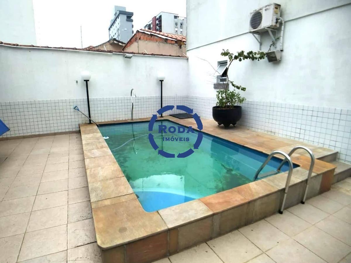 Casa Sobresposta Baixa com 3 quartos sendo 2 suítes e Piscina Privativa e Salão com Churrasqueira 2 vagas no Aparecida em Santos - Casa em Aparecida, Santos - à venda - A.AYRES IMÓVEIS LTDA