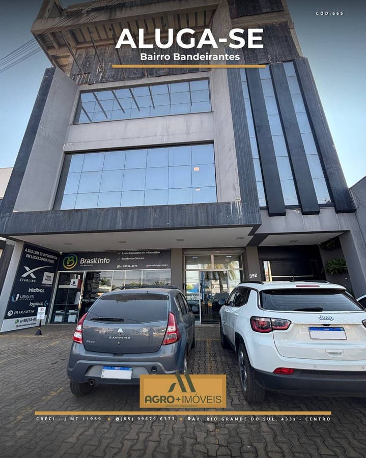 #674 ALUGA-SE SALAS COMERCIAIS BAIRRO BANDEIRANTES - LUCAS DO RIO VERDE - Comercial em Bandeirantes, Lucas do Rio Verde - para locação - AGRO+IMÓVEIS NEGÓCIOS IMOBILIÁRIOS LTDA
