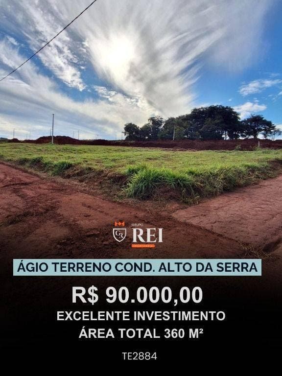 ÁGIO DE TERRENO – COND. ALTO DA SERRA VALOR DO ÁGIO R$ 90.000,00 Terreno com excelente localização, em uma das regiões mais valorizadas. ?? Área t - Lote/Terreno em Rio Verde - à venda - IMOBILIARIA REI EMPREENDIMENTOS S/S LTDA