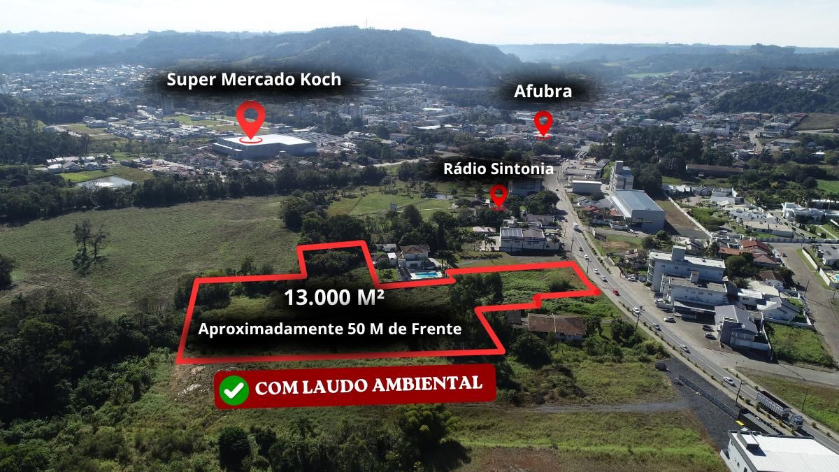 Área com 13.000 m² Disponível na área Central de Ituporanga - SC - Terreno - à venda - SCHEFFER & NASCIMENTO NEGOCIOS IMOBILIARIOS LTDA