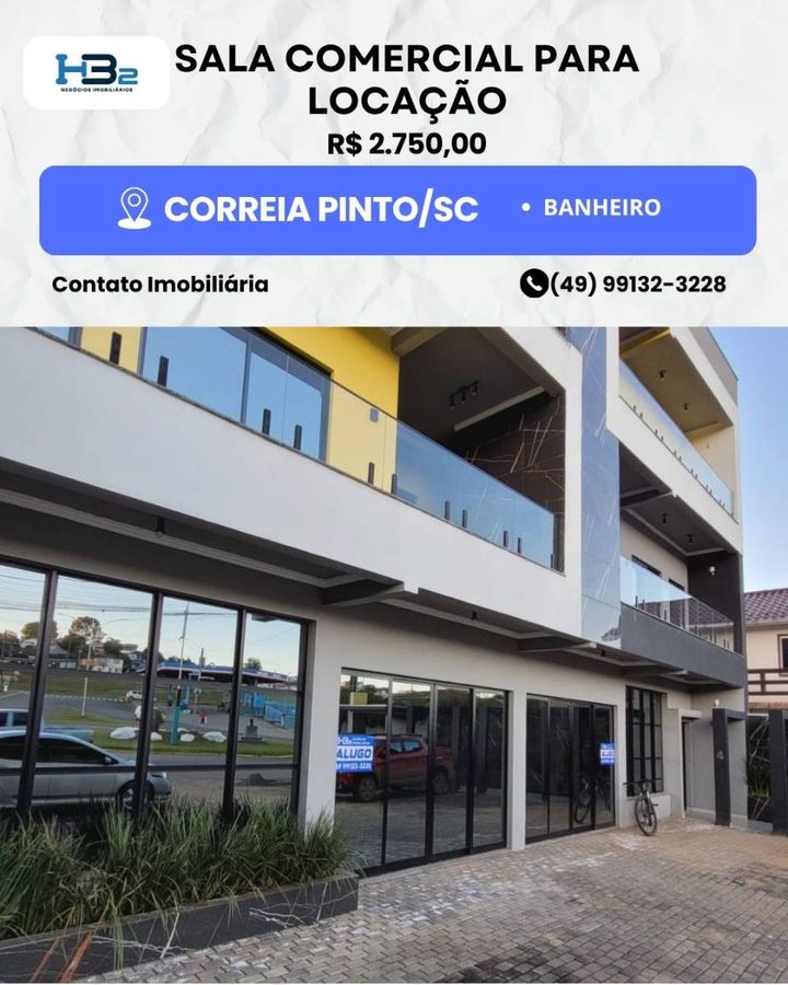Sala Comercial - Salas Comerciais em Centro, Correia Pinto - para locação - HB2 NEGOCIOS IMOBILIARIOS LTDA