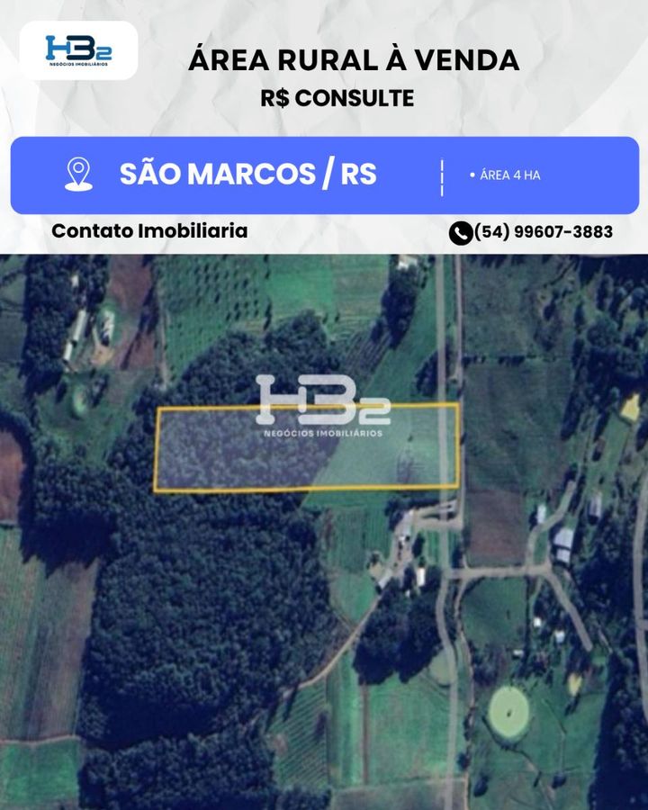 ÁREA A VENDA SÃO MARCOS RS - Chácara em Linha Santana, São Marcos - à venda - HB2 NEGOCIOS IMOBILIARIOS LTDA