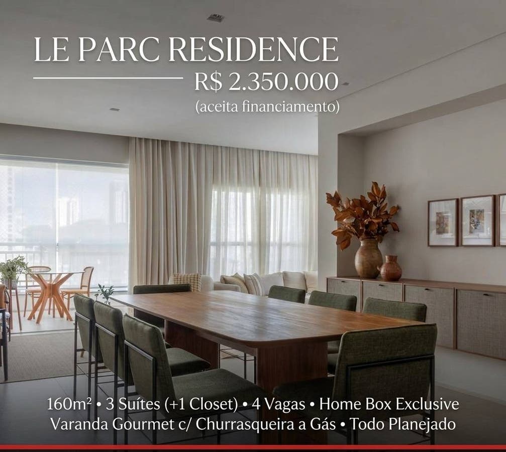 Le Parc Residence | 3 Suítes, Varanda Gourmet, 4 Vagas e Sol da Manhã em Jundiaí - Apartamento em Jardim Ana Maria, Jundiaí - à venda - Team ÊXITO Imob