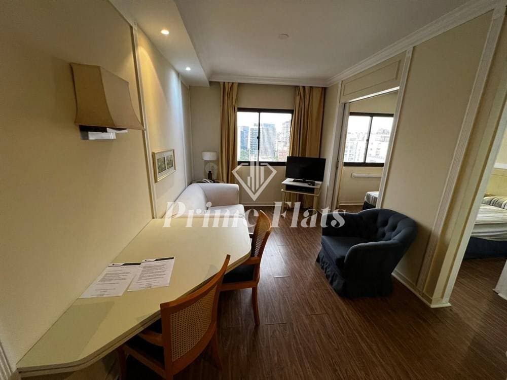 Flat disponível para locação no The World Executive Flat na Vila Olímpia, com 30m², 1 dormitório e 1 vaga de garagem - Flat em Vila Olímpia, São Paulo - para locação - Prime Flats Negócios Imobiliários