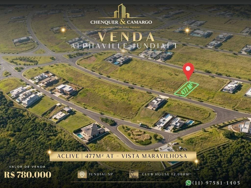 Terreno à venda no Alphaville Jundiaí 1 - Aclive - 457m² - Lote/Terreno em Alphaville Jundiaí, Jundiaí - à venda - Chenquer & Camargo Imóveis