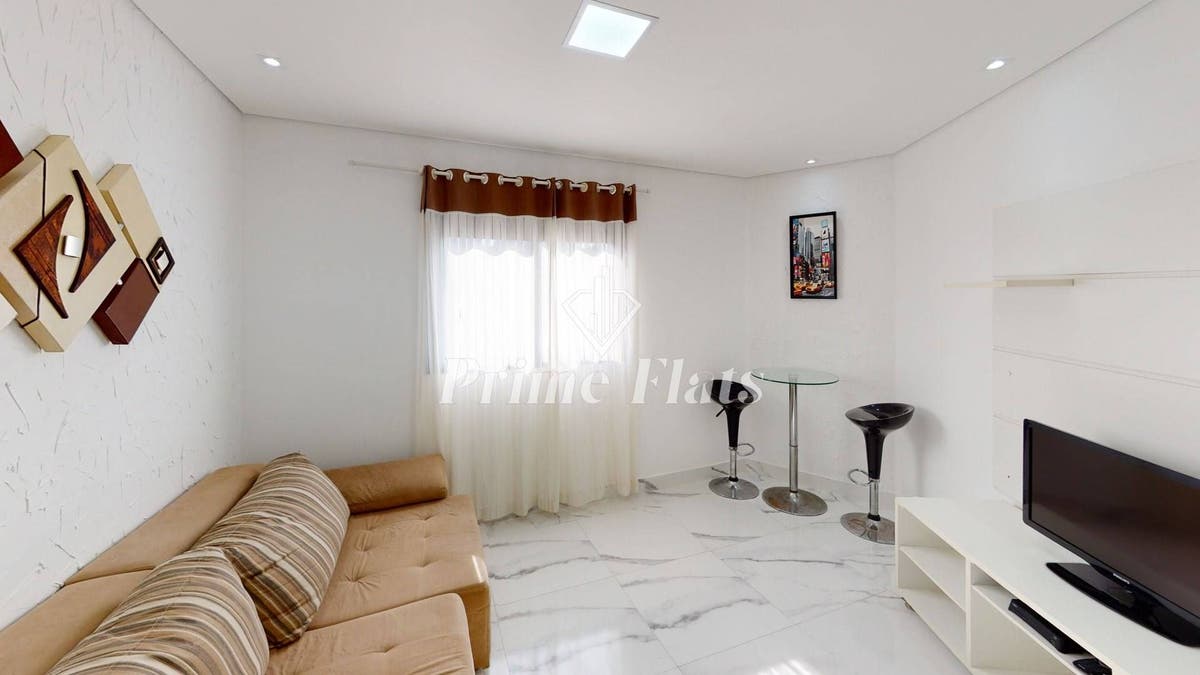 Flat disponível para locação no Condomínio Edifício Moema Studium, com 35m², 1 dormitório e 1 vaga - Flat em Indianópolis, São Paulo - para locação - Prime Flats Negócios Imobiliários