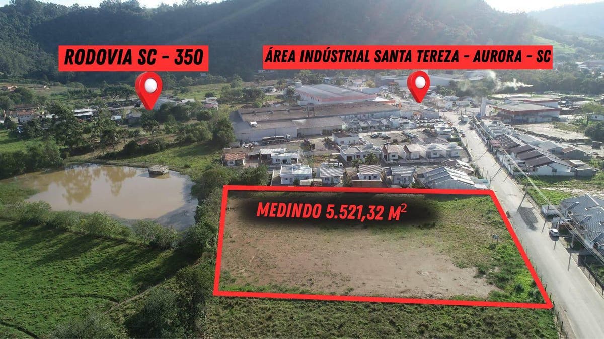 Área com 5.521,32 m² Disponível no Distrito Industrial de Santa Tereza -Aurora -SC - Lote/Terreno em Aurora - à venda - SCHEFFER & NASCIMENTO NEGOCIOS IMOBILIARIOS LTDA