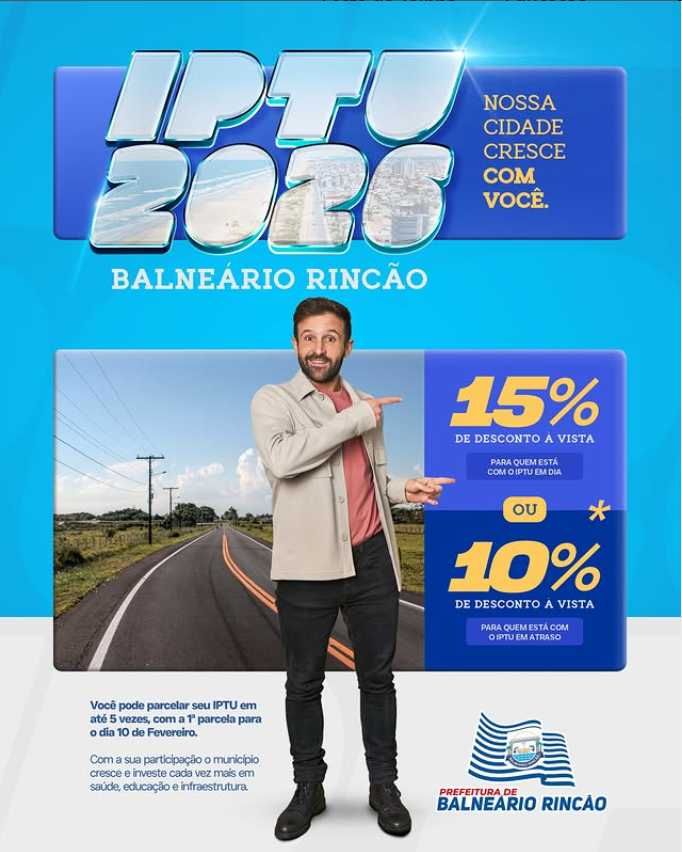 IPTU 2026 Balneário Rincão