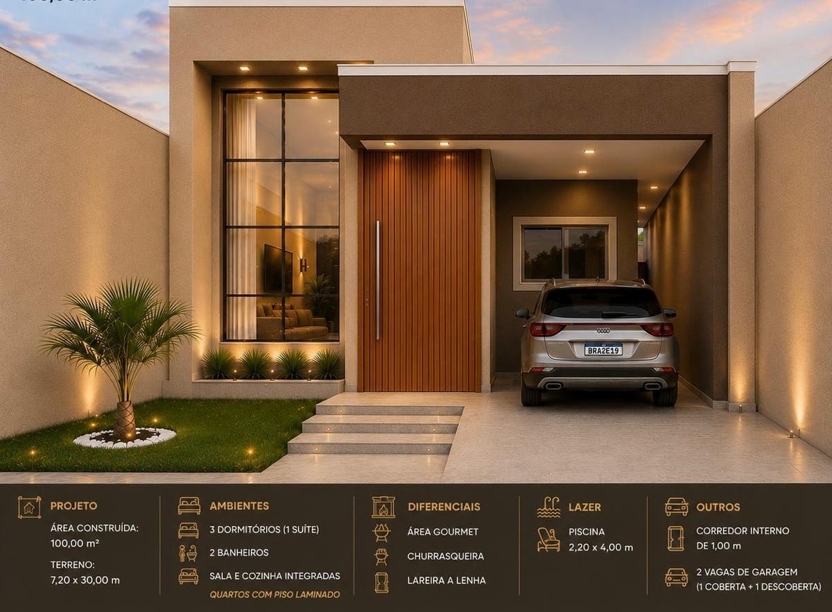 Em breve Lançamento, casas com 3 dormitorios sendo 1 suíte, Vila Rica - Portão - Casa em Vila Rica, Portão - UNICA NEGOCIOS IMOBILIARIOS LTDA
