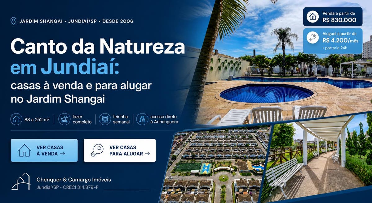 Condomínio Canto da Natureza em Jundiaí: casas à venda e para alugar no Jardim Shangai