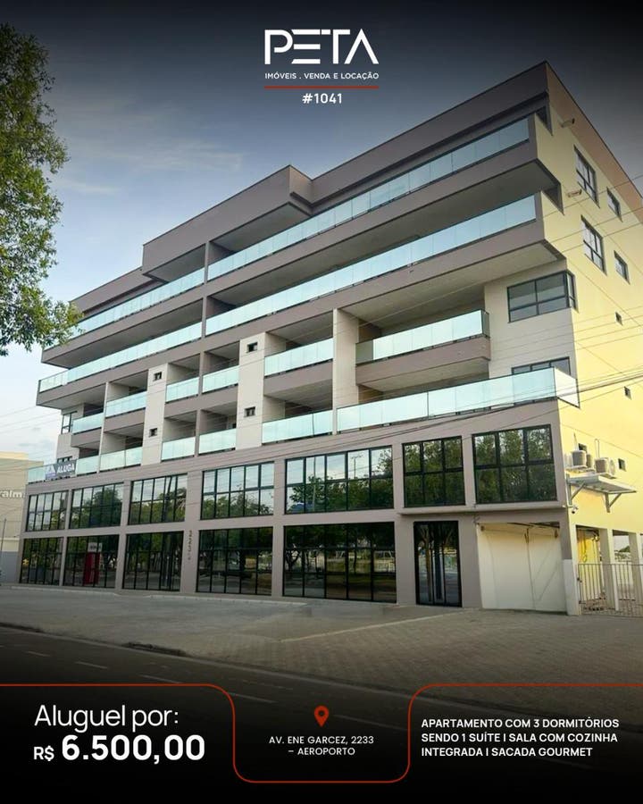 Apartamentos de 124 e 128 m2 - Frente com a Praça Ayton Senna - Apartamento em Centro, Boa Vista - para locação - PETA SERVICOS IMOBILIARIOS LTDA