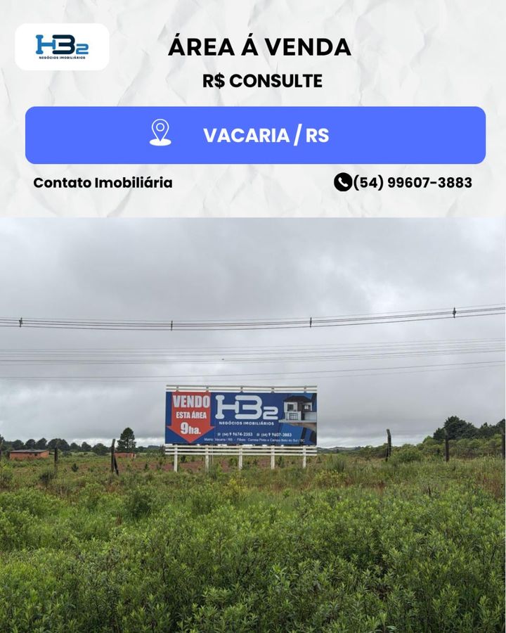 ÁREA A VENDA VACARIA - Terreno em Distrito Industrial, Vacaria - HB2 NEGOCIOS IMOBILIARIOS LTDA