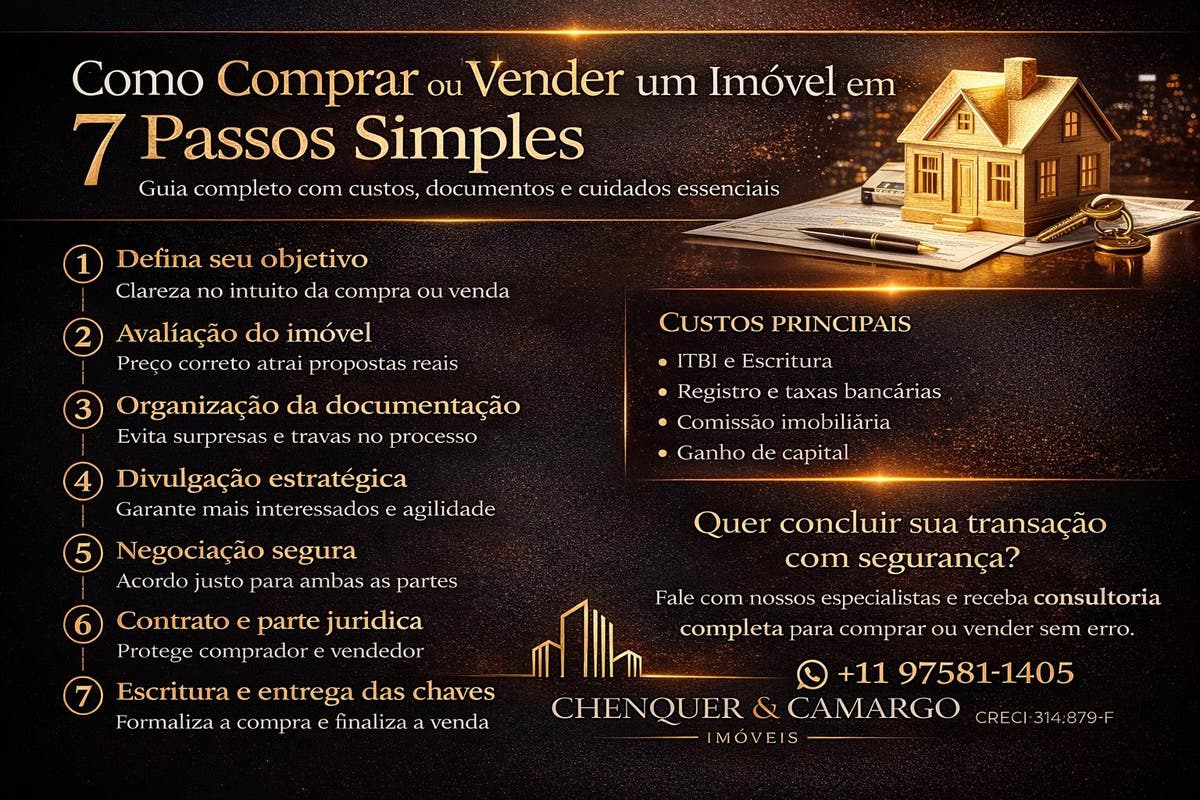 Como Comprar ou Vender um Imóvel em 7 Passos Simples