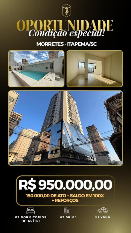 Apto 2 dorm (1 suíte) Atlântico - Itapema/SC - Apartamento em Morretes, Itapema - à venda - Portal Imóveis Itapema