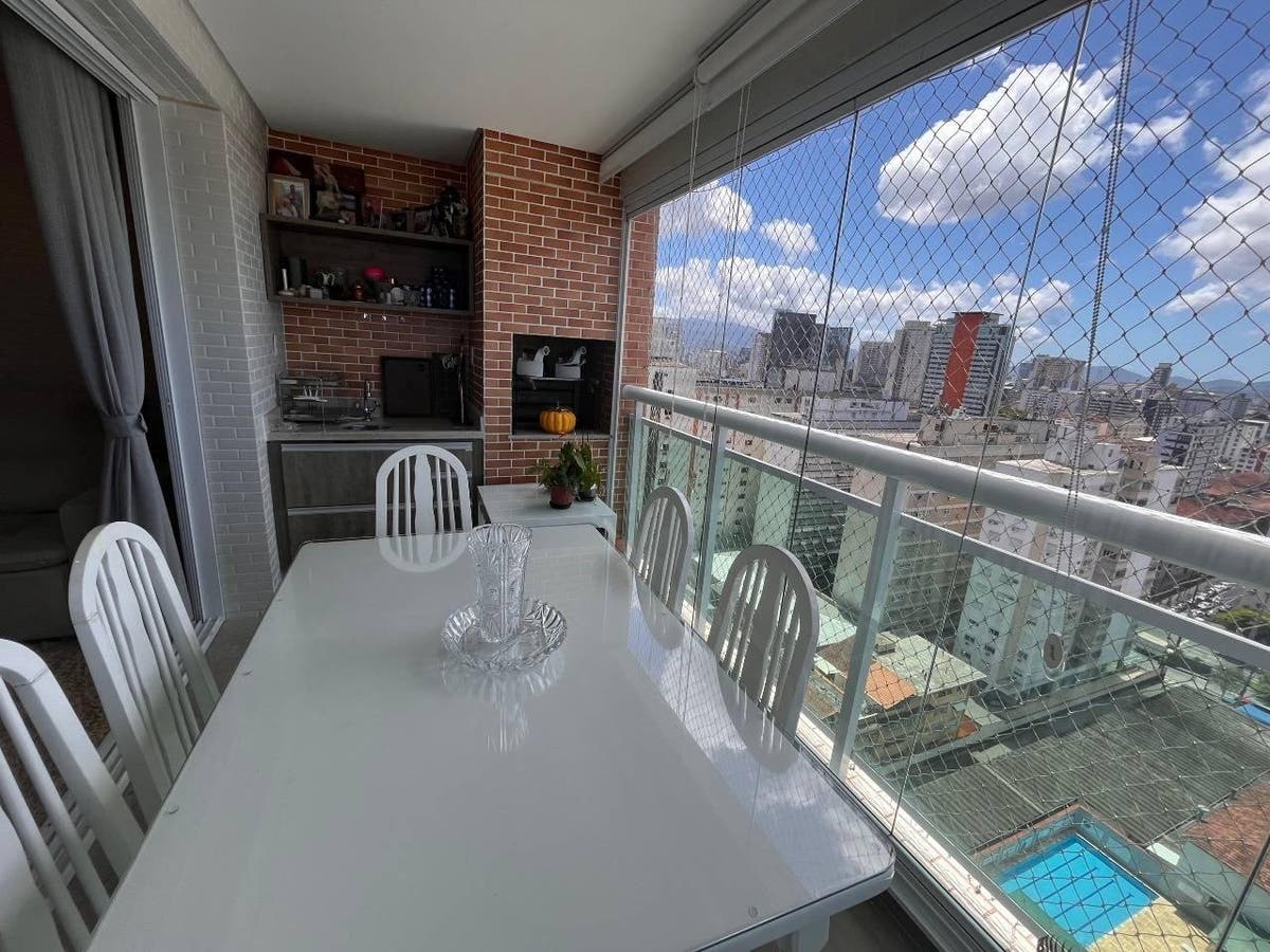 Apartamento com 3 dormitórios, vista mar e 2 vagas no Gonzaga - Apartamento em Gonzaga, Santos - à venda - A.AYRES IMÓVEIS LTDA
