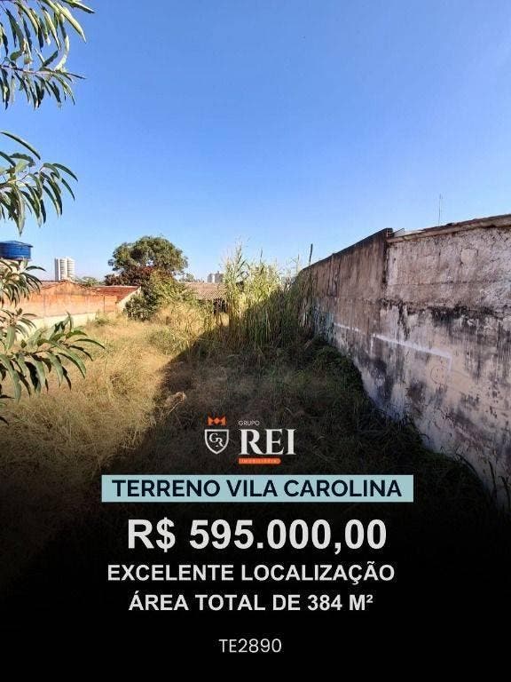 TERRENO VILA CAROLINA ??Excelente localização VALOR R$ 595.000,00 Área total 384 m² TE2890 ?INFORMAÇÕES: - Lote/Terreno em Vila Carolina, Rio Verde - à venda - IMOBILIARIA REI EMPREENDIMENTOS S/S LTDA