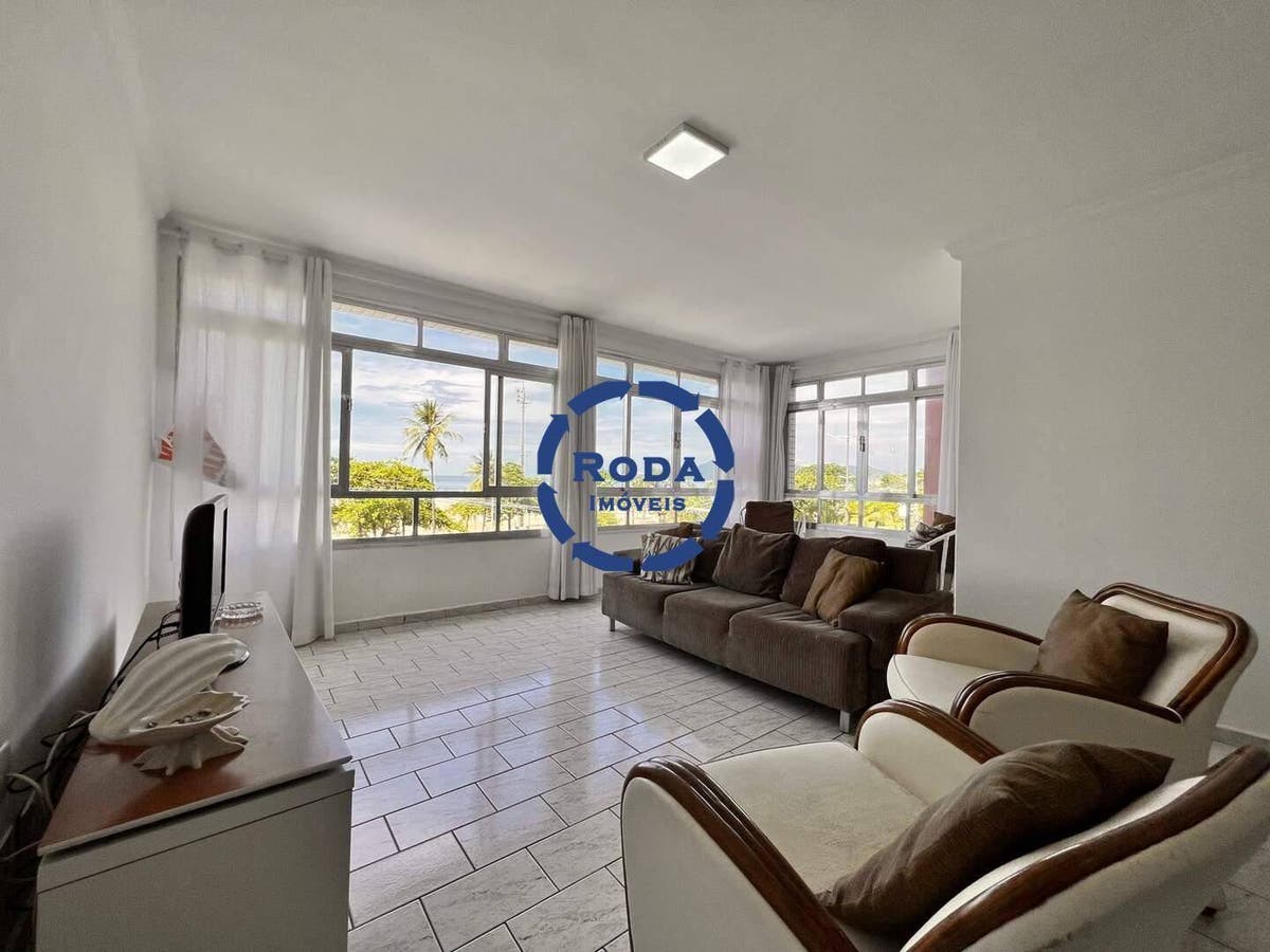 Apartamento frente mar com 182 m², 3 dormitórios e garagem fechada - Apartamento em Gonzaga, Santos - à venda - A.AYRES IMÓVEIS LTDA