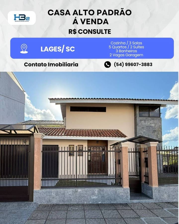 CASA ALTO PADRÃO LAGES SC - Casa em São Cristóvão, Lages - à venda - HB2 NEGOCIOS IMOBILIARIOS LTDA