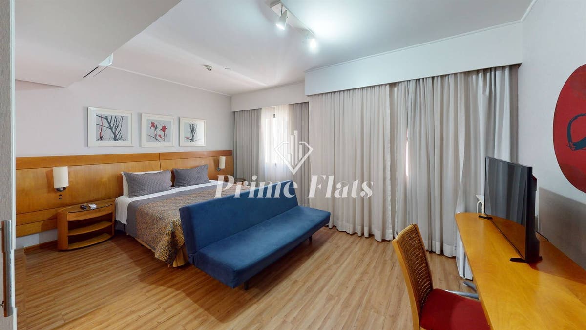 Flat disponível para venda no Hotel Slaviero Essential São Paulo Moema, com 26m², 1 dormitório e 1 vaga - Flat em Moema, São Paulo - à venda - Prime Flats Negócios Imobiliários