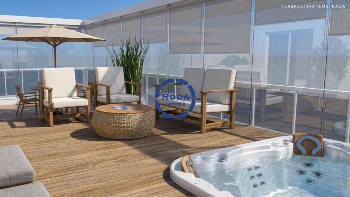 Apartamento garden de alto padrão com 3 suítes e jacuzzi à venda no Embaré - Apartamento em Embaré, Santos - à venda - A.AYRES IMÓVEIS LTDA