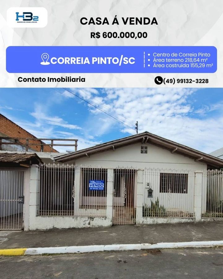 CASA À VENDA - Casa em Centro, Correia Pinto - à venda - HB2 NEGOCIOS IMOBILIARIOS LTDA
